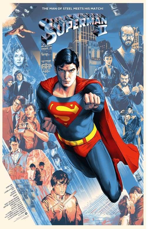 Christopher Reeve SUPERMAN 2 Margot Kidder art movie poster 11x17