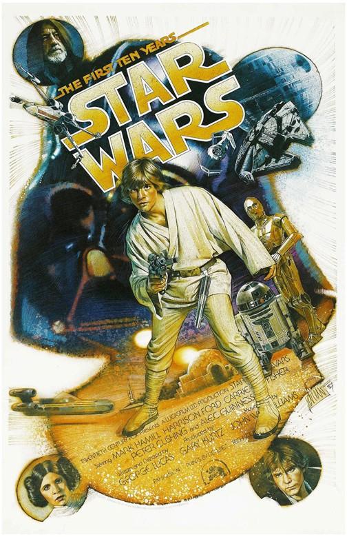 Mark Hamill STAR WARS 10th Anniversary movie poster 11x17 Drew Struzan