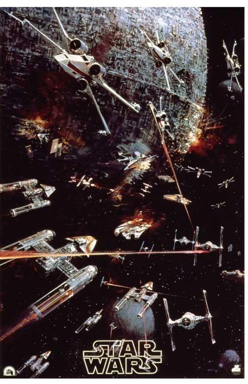 Mark Hamill STAR WARS Carrie Fisher Death Star Battle movie poster 11x17