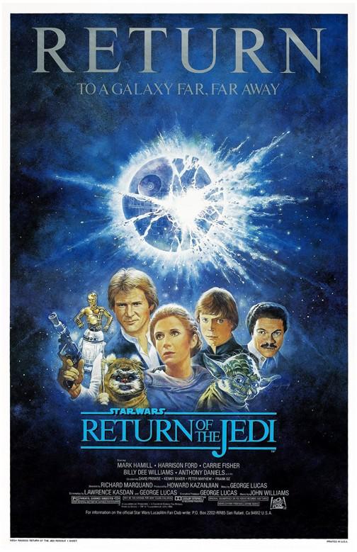 Mark Hamill STAR WARS RETURN OF THE JEDI re-release 1984 movie poster 11x17