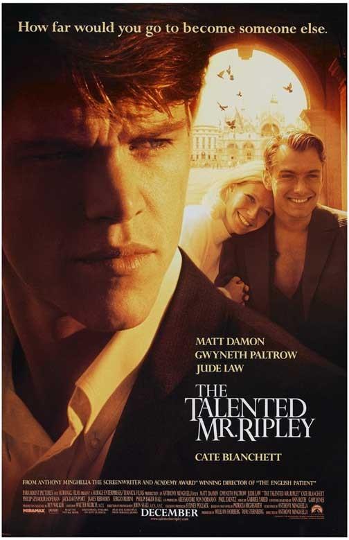Matt Damon TALENTED MR. RIPLEY Jude Law Gwyneth Patlrow movie poster 11x17