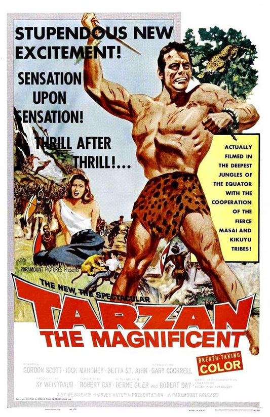 Gordon Scott TARZAN THE MAGNIFICENT movie poster 11x17