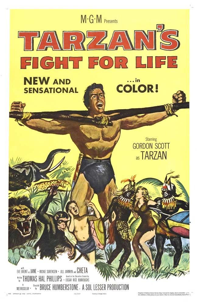 Gordon Scott TARZAN'S FIGHT FOR LIFE movie poster 11x17