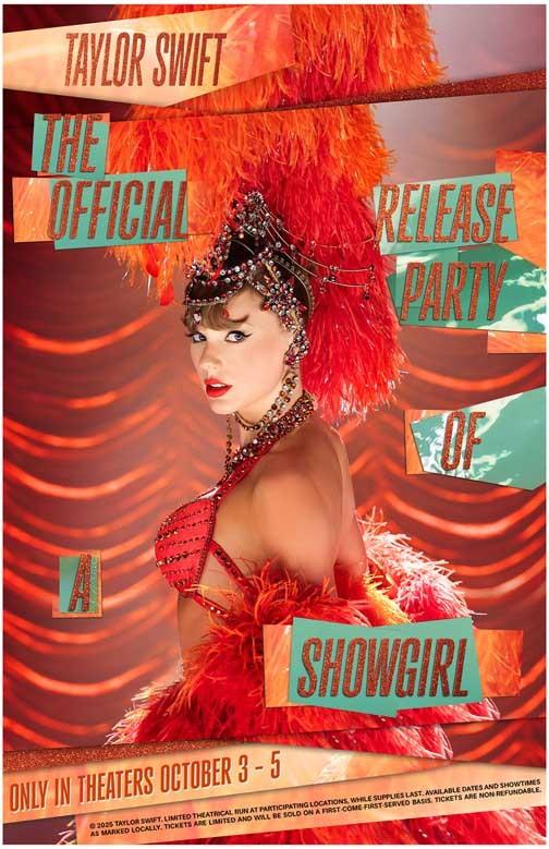 Taylor Swift OFFICIAL RELEASE PARTY OF A SHOWGIRIL movie poster 11x17