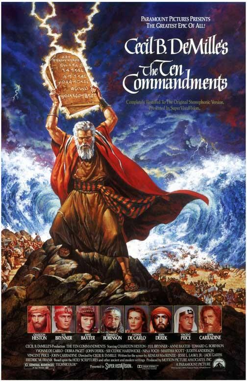 Charlton Heston TEN COMMANDMENTS Yul Brynner tablets movie poster 11x17