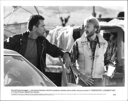 Schwarzenegger TERMINATOR 2 JUDGMENT DAY Cameron original 10x8 press photo 1991