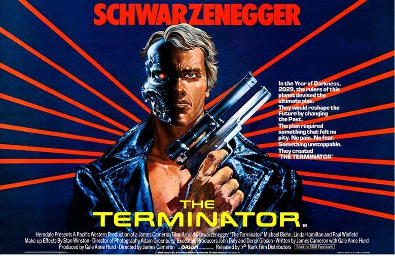 Arnold Schwarzenegger THE TERMINATOR Linda Hamilton movie poster 17x11