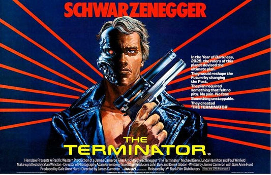 Arnold Schwarzenegger THE TERMINATOR Linda Hamilton movie poster 17x11