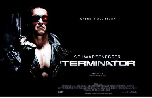 Arnold Schwarzenegger THE TERMINATOR Linda Hamilton UK movie poster 17x11