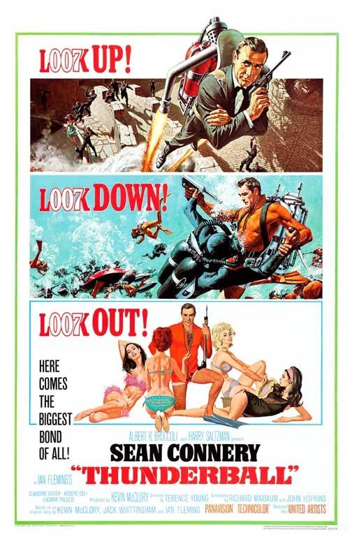 Sean Connery THUNDERBALL movie poster 11x17 James Bond 007