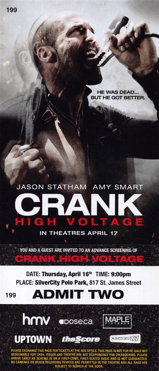 Jason Statham CRANK Amy Smart premiere ticket 2006