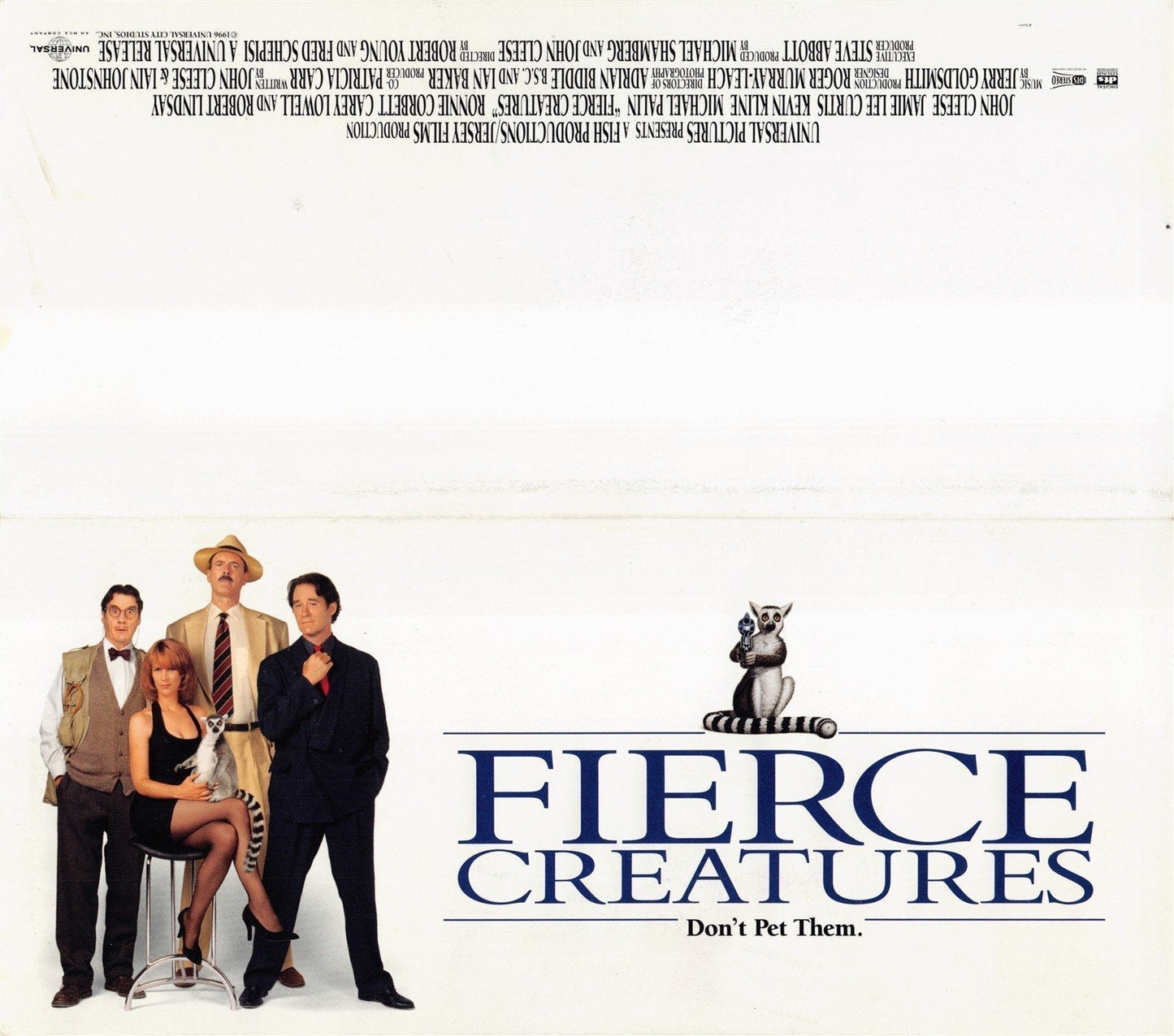Kevin Kline FIERCE CREATURES Jamie Lee Curtis John Cleese premiere ticket 1997
