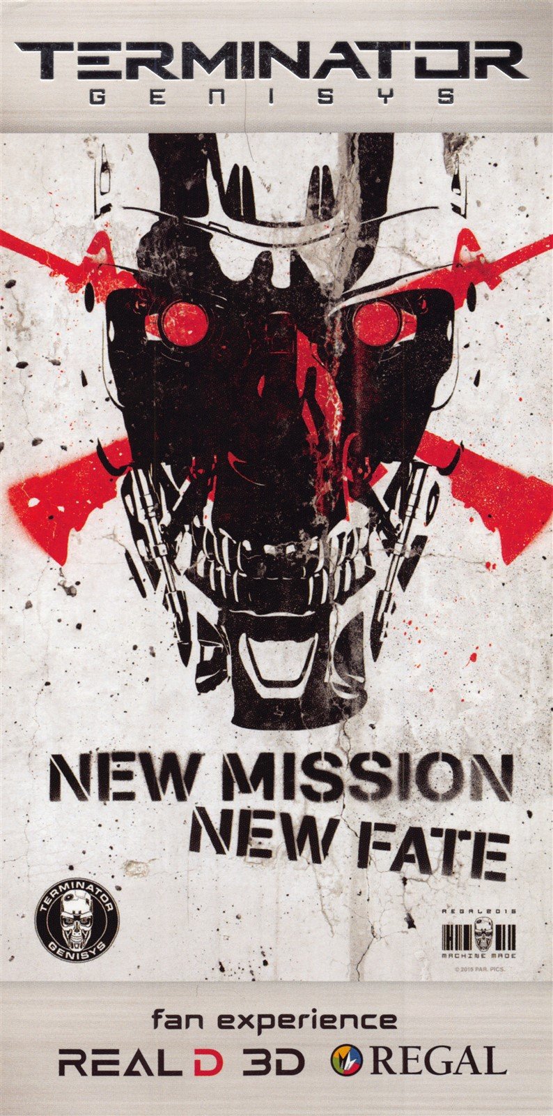 Arnold Schwarzenegger TERMINATOR GENISYS Emilia Clarke souvenir ticket Regal