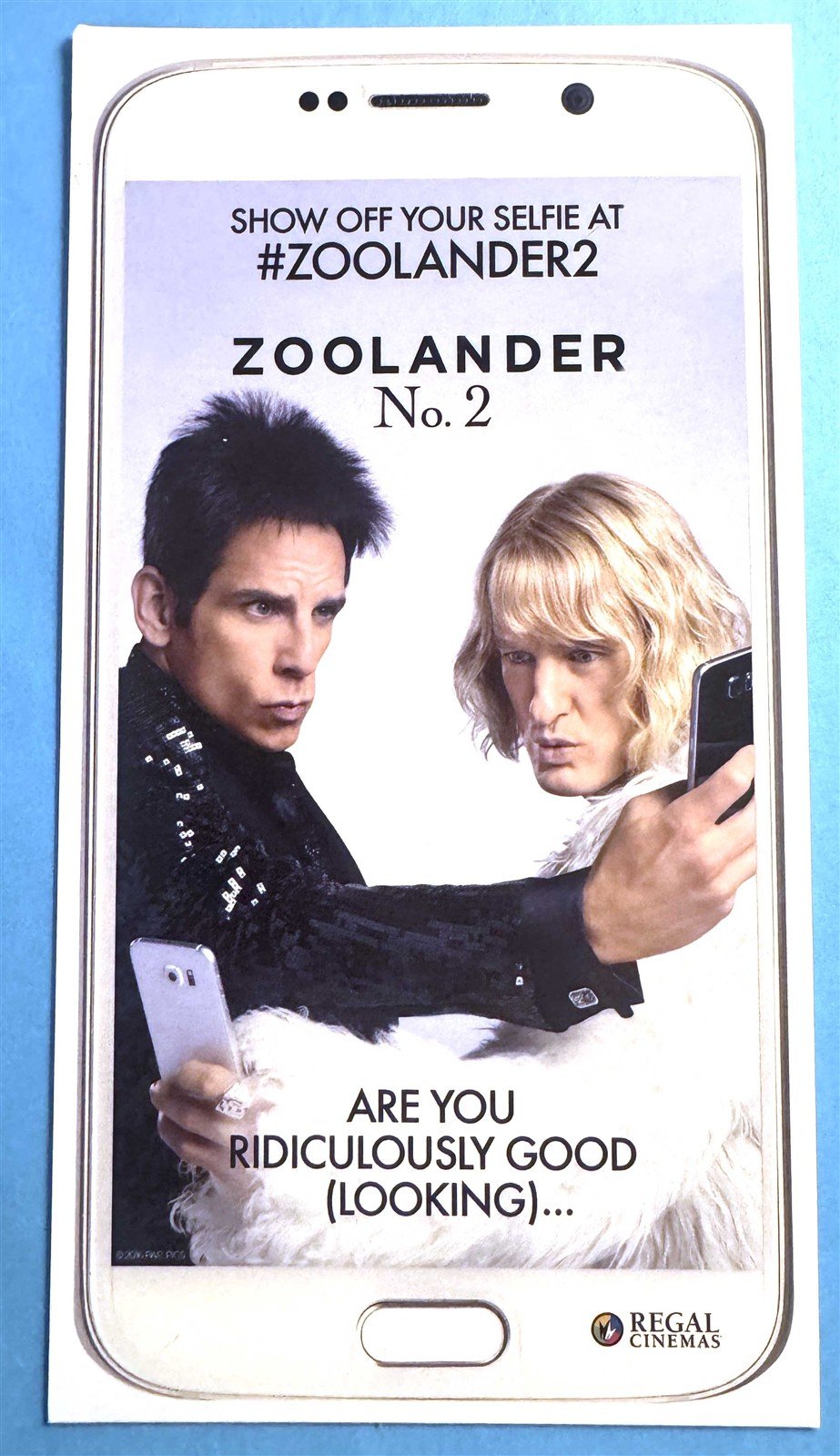 Ben Stiller ZOOLANDER 2 Will Ferrell Regal Collectible ticket 2016