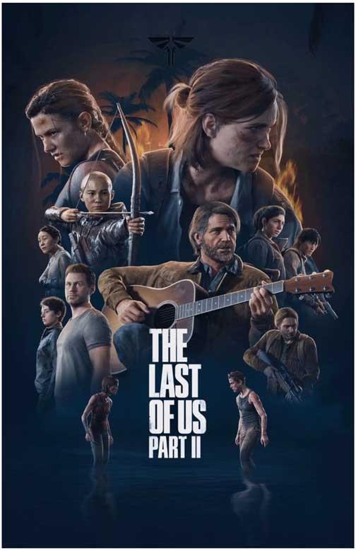 Naughty Dog THE LAST OF US PART 2 cast video game poster 11x17