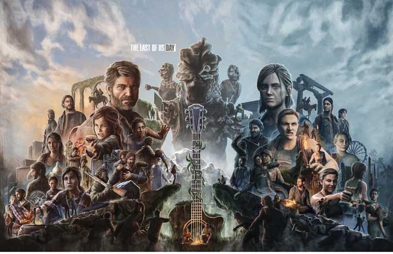 Naughty Dog THE LAST OF US full cast video game poster 17x11