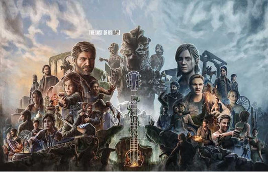 Naughty Dog THE LAST OF US full cast video game poster 17x11