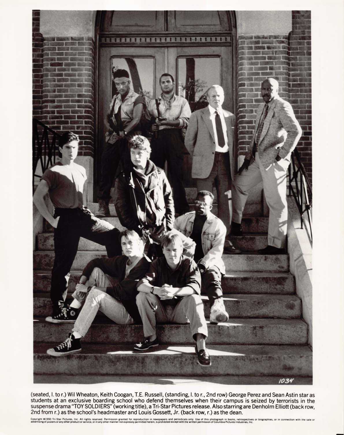Sean Astin TOY SOLDIERS Wil Wheaton Lou Gossett Jr 8x10 press photo 1990