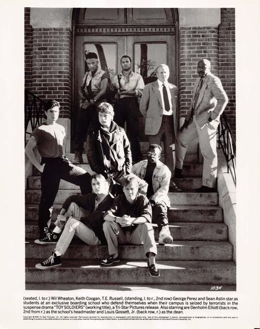 Sean Astin TOY SOLDIERS Wil Wheaton Lou Gossett Jr 8x10 press photo 1990