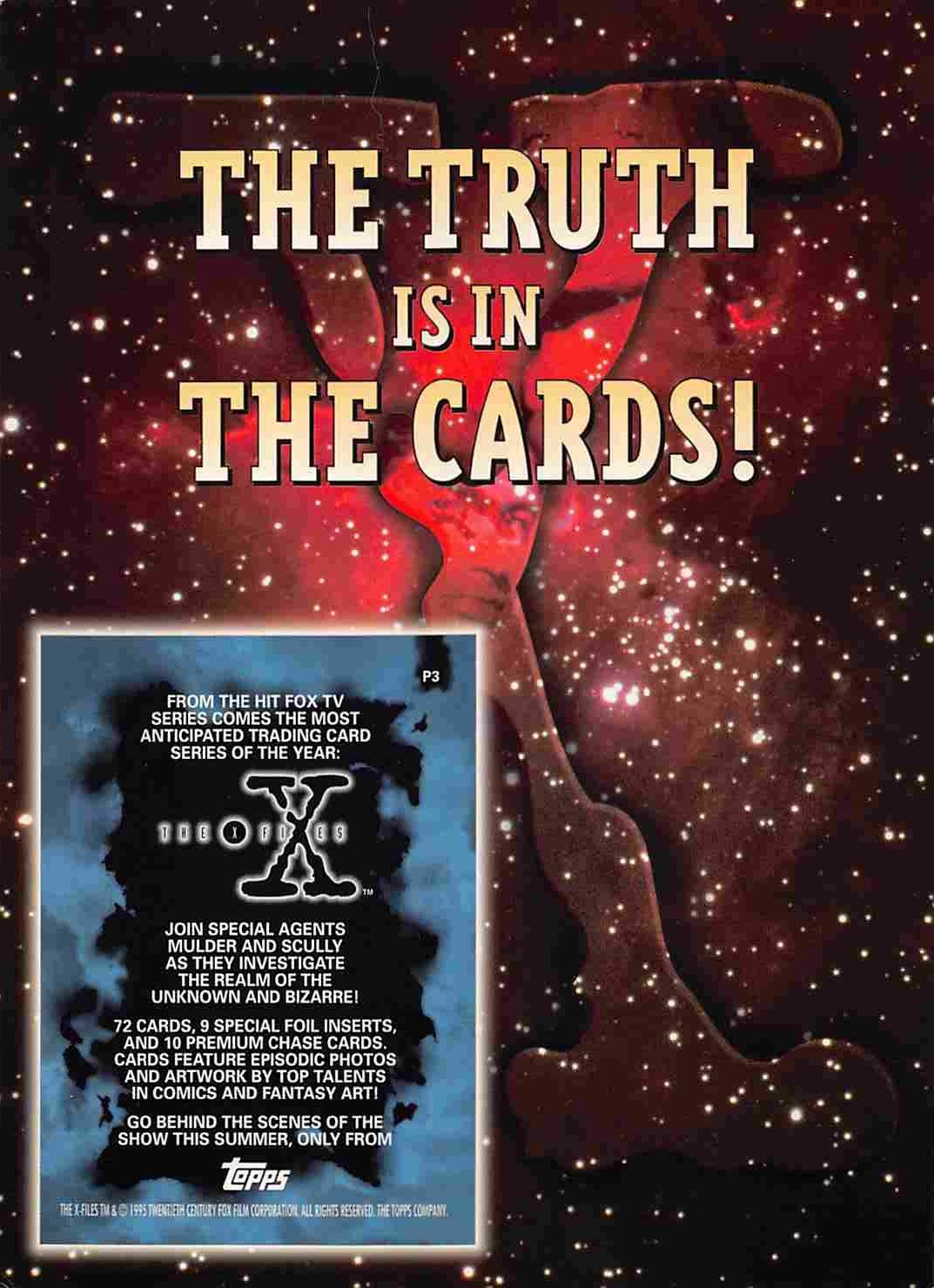 1995 Topps THE X-FILES David Duchovny Gillian Anderson promo trading card