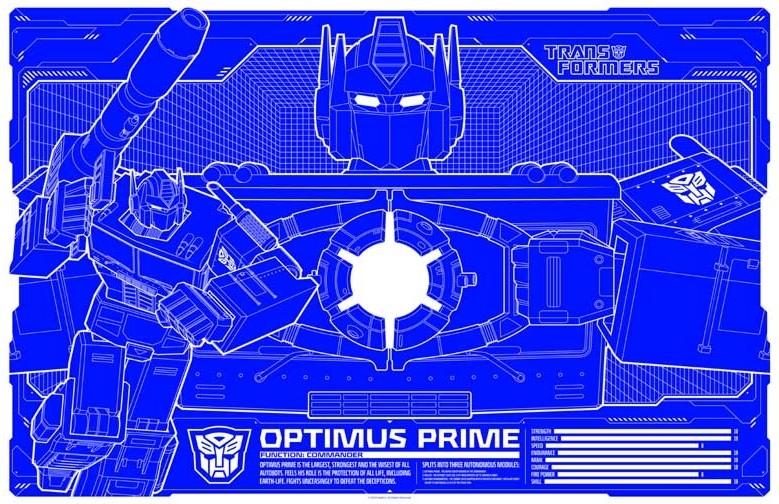Optimus Prime THE TRANSFORMERS blueprint movie poster 17x11