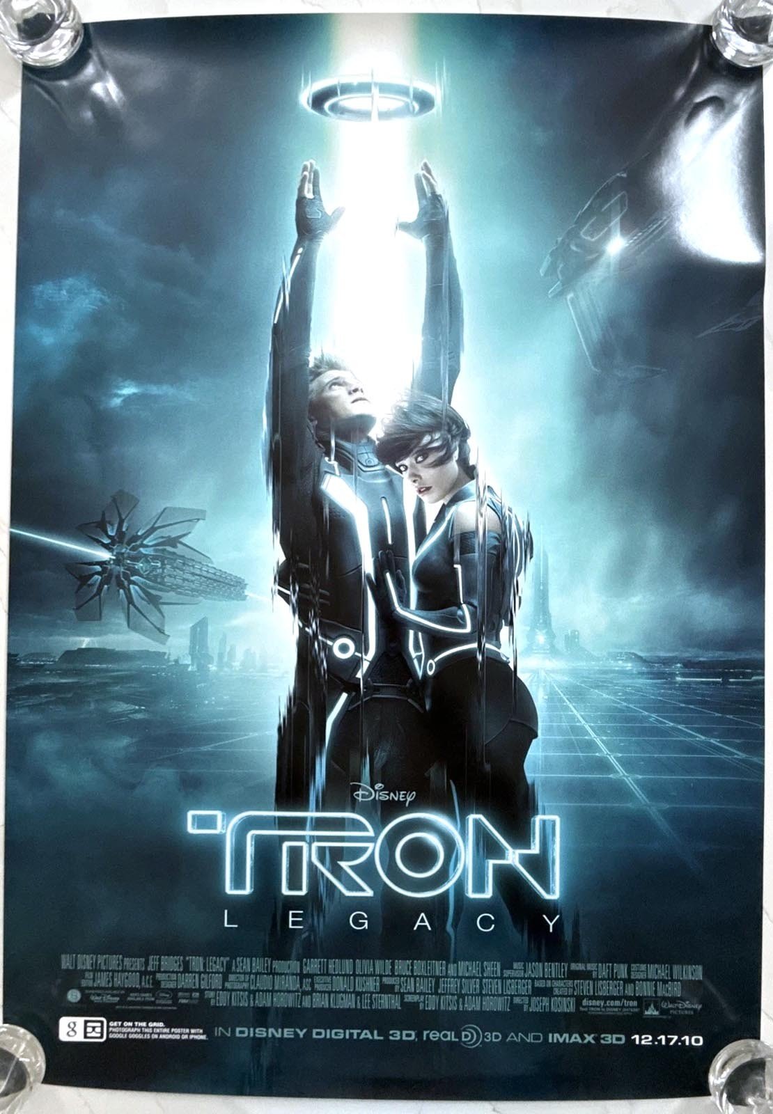 Garrett Hedlund TRON LEGACY Jeff Bridges original DS movie poster Google code