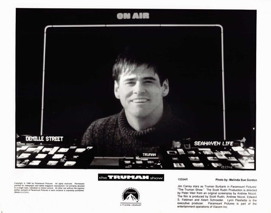 Jim Carrey TRUMAN SHOW original 10x8 press photo 1998