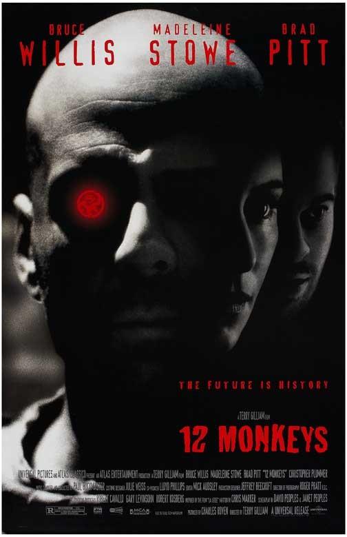 Bruce Willis 12 MONKEYS Madeline Stowe Brad Pitt movie poster 11x17