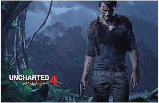 Naughty Dog UNCHARTED 4 A THIEF'S END Nathan Drake video game poster 17x11