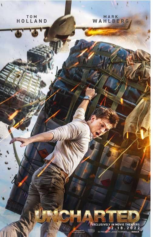 Tom Holland UNCHARTED Mark Wahlberg Nathan Drake advance movie poster 11x17