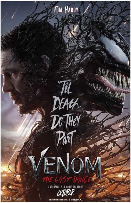 Tom Hardy VENOM LAST DANCE advance movie poster 11x17