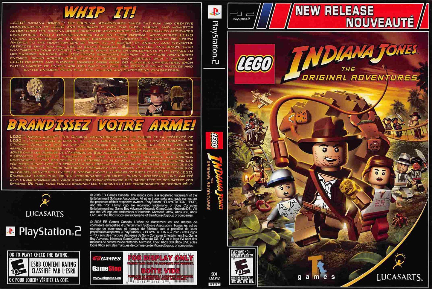 Sony PS2 Lego INDIANA JONES ORIGINAL ADVENTURES store display box art
