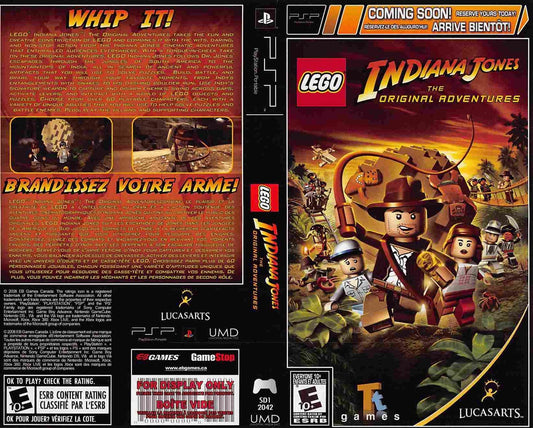 Sony PSP Lego INDIANA JONES ORIGINAL ADVENTURES store display box art