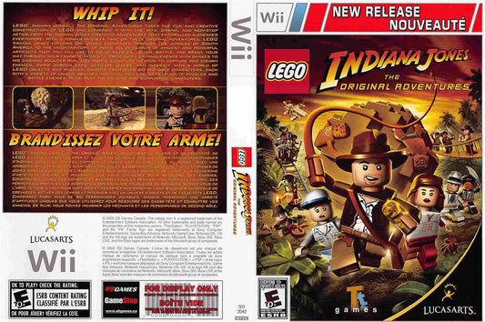 Nintendo Wii Lego INDIANA JONES ORIGINAL ADVENTURES store display box art