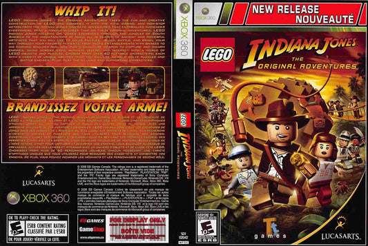 Microsoft XBOX Lego INDIANA JONES ORIGINAL ADVENTURES store display box art