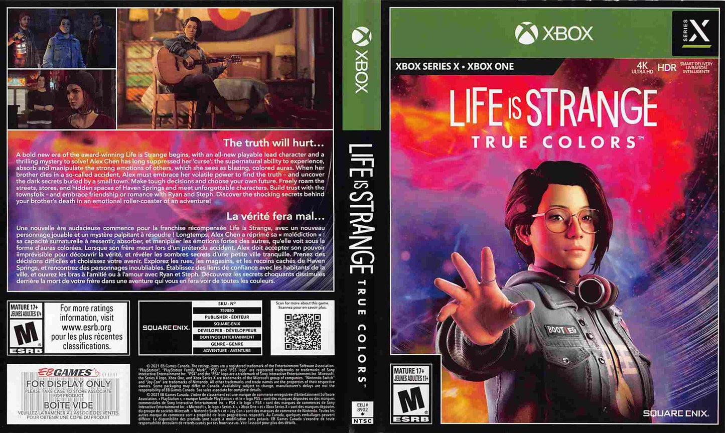 Square Enix LIFE IS STRANGE TRUE COLORS store display box art Microsoft Xbox