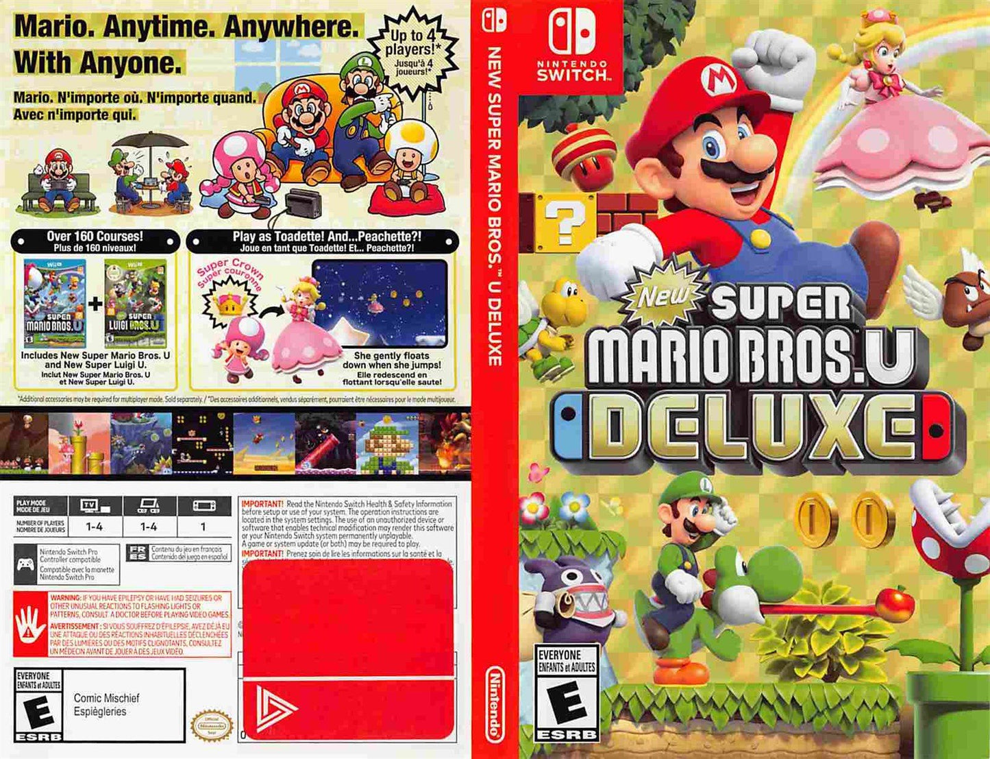 Nintendo Switch SUPER MARIO BROS U DELUXE replacement box art