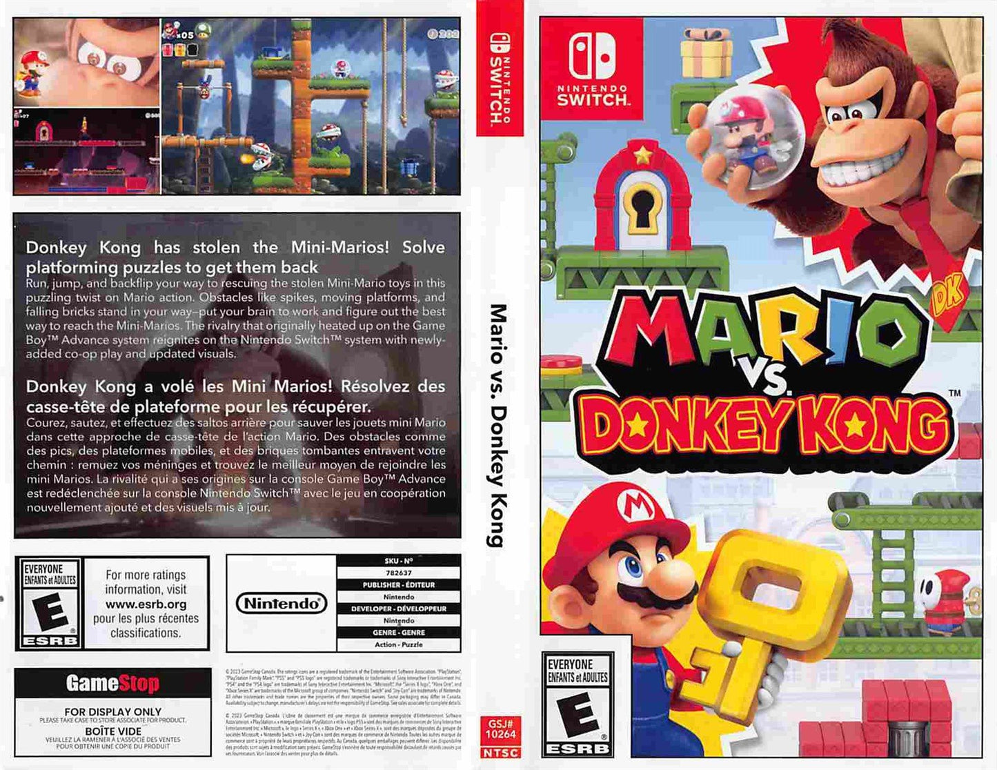 Nintendo Switch MARIO VS DONKEY KONG store display box art