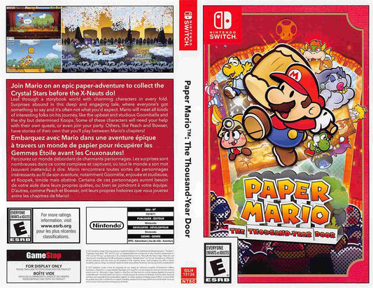 Nintendo Switch PAPER MARIO THOUSAND-YEAR DOOR store display box art