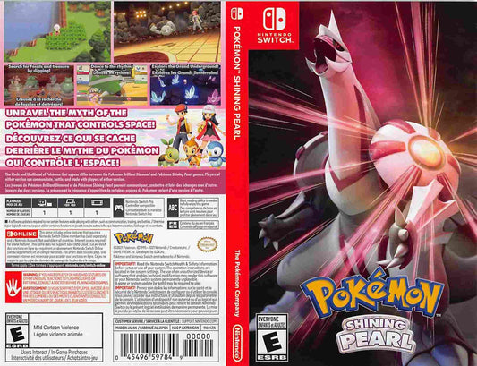 Nintendo Switch POKEMON SHINY PEARL replacement box art