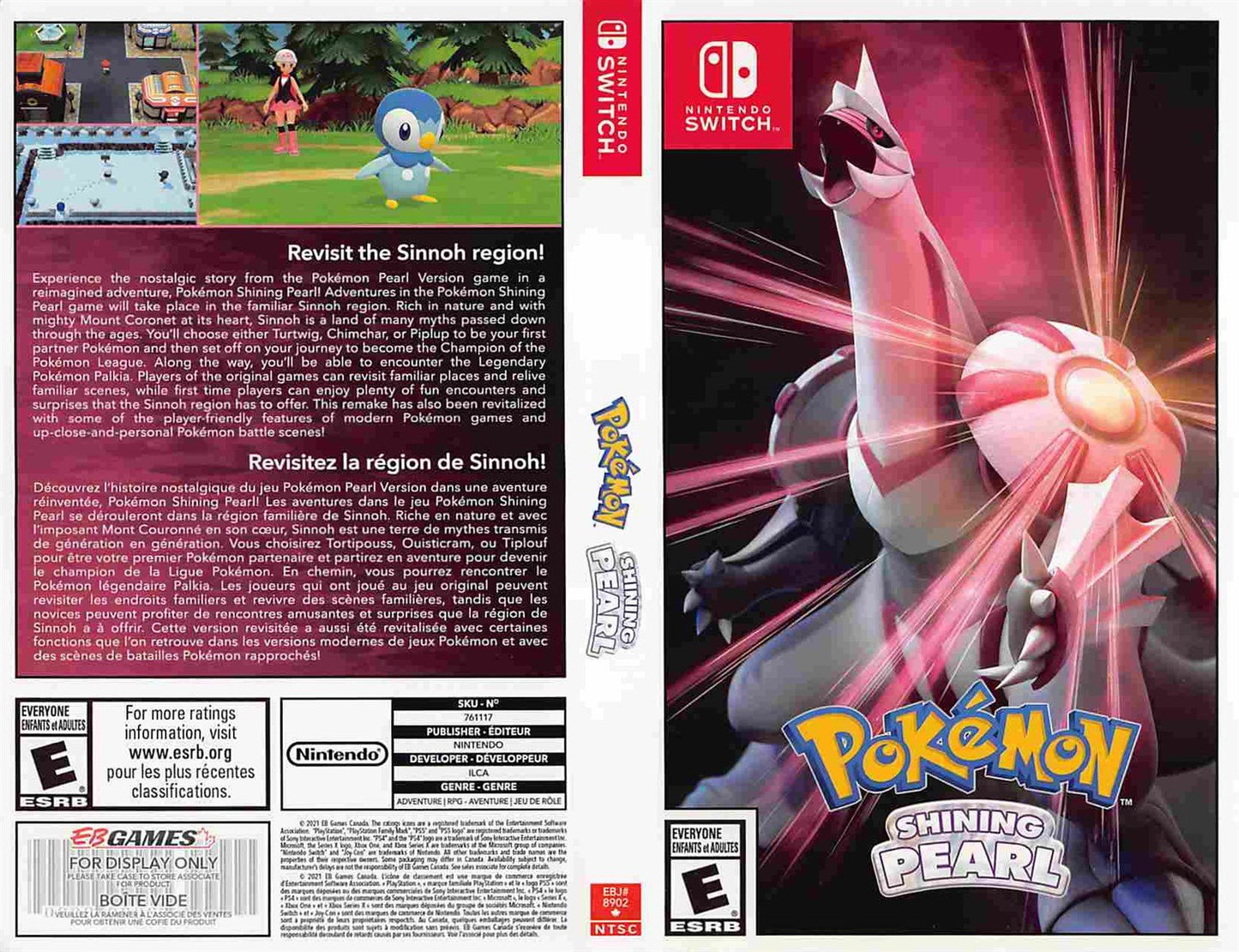 Nintendo Switch POKEMON SHINY PEARL store display box art