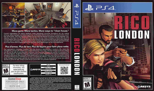 Sony PS4 Aksys Games RICO LONDON store display box art