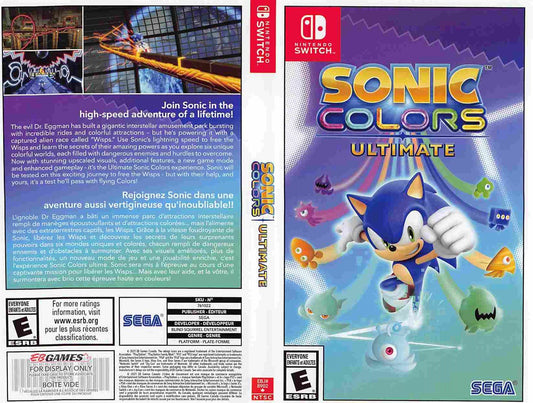 Nintendo Switch SONIC COLORS ULTIMATE store display box art
