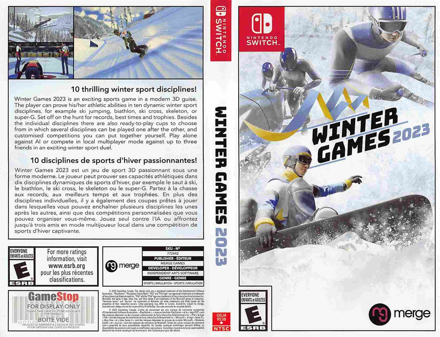 Nintendo Switch WINTER GAMES 2023 store display box art