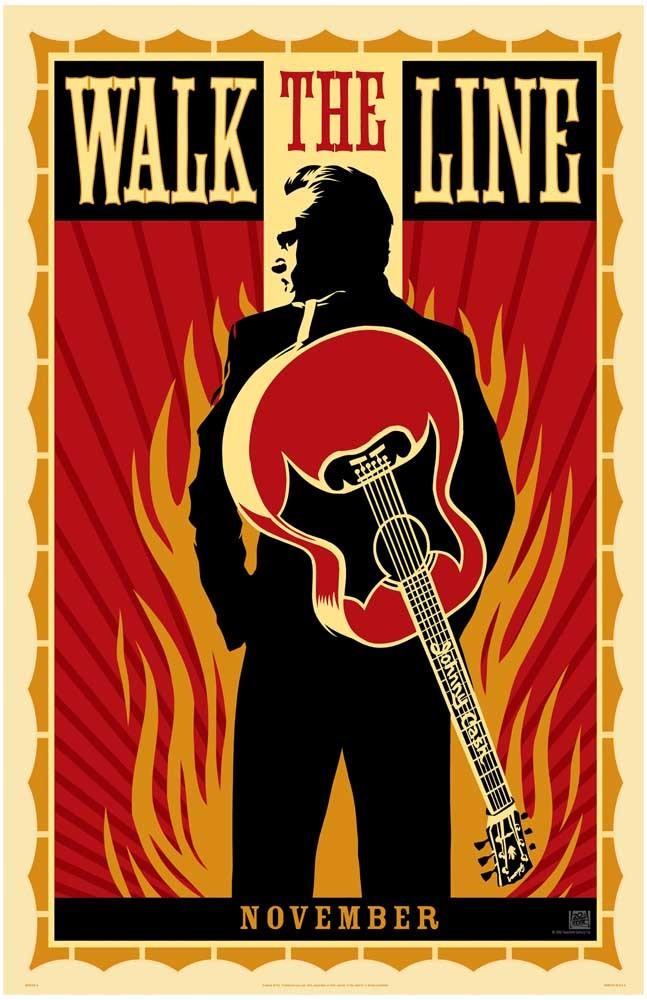 Joaquin Phoenix WALK THE LINE Reese Witherspoon Johnny Cash movie poster 11x17