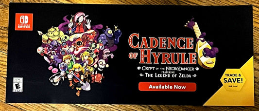 Nintendo Switch wall display LEGEND OF ZELDA CADENCE OF HYRULE store sign MINT