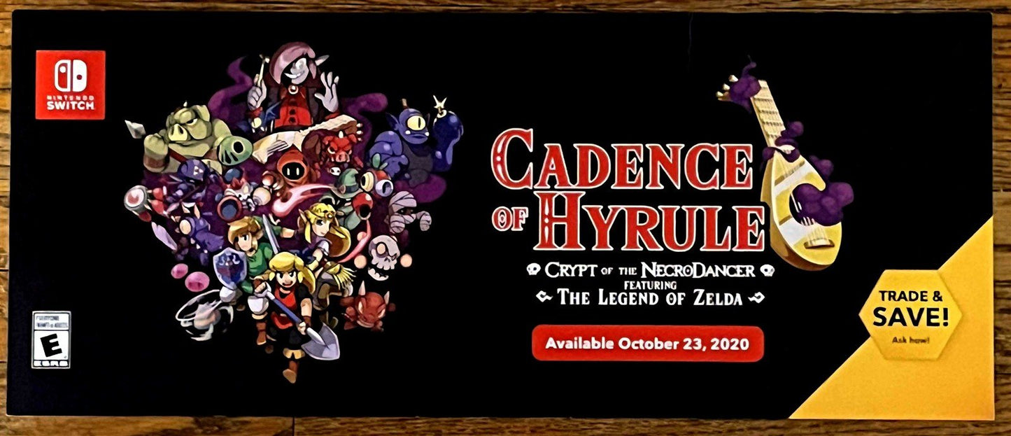 Nintendo Switch wall display LEGEND OF ZELDA CADENCE OF HYRULE store sign MINT