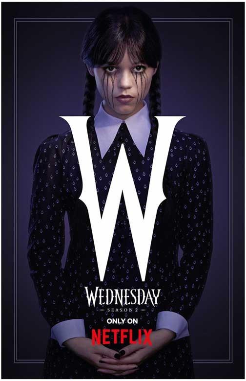 Jenna Ortega WEDNESDAY character movie poster 11x17 S2 Tim Burton