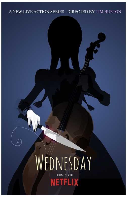 Jenna Ortega WEDNESDAY Emma Myers advance movie poster 11x17 Tim Burton