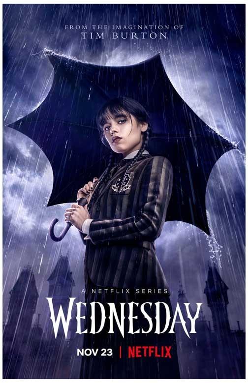Jenna Ortega WEDNESDAY Emma Myers movie poster 11x17 Tim Burton